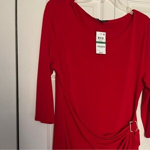 INC International Concepts Red Long Sleeve Dress size Large